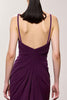 Load image into Gallery viewer, Purple Sheath Chiffon Ruched Long Formal Dress with Slit