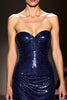 Load image into Gallery viewer, Sparkly Navy Sweetheart Sequin Mermaid Long Formal Dress