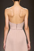 Load image into Gallery viewer, Simple Champagne Sheath Satin Strapless Long Formal Dress with Slit