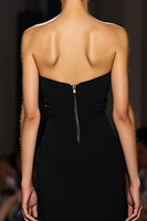 Load image into Gallery viewer, Simple Black Sheath Strapless Long Formal Dress