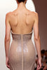Load image into Gallery viewer, Sparkly Champagne Mermaid Strapless Backless Long Formal Dress