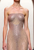 Load image into Gallery viewer, Sparkly Champagne Mermaid Strapless Backless Long Formal Dress