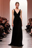 Load image into Gallery viewer, Simple Black V-Neck Backless Sheath Long Formal Dress