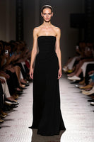 Load image into Gallery viewer, Simple Black Strapless Sheath Long Formal Dress