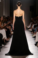 Load image into Gallery viewer, Simple Black Strapless Sheath Long Formal Dress