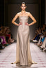 Load image into Gallery viewer, Sparkly Champagne Strapless Sheath Long Formal Dress