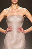 Load image into Gallery viewer, Sparkly Champagne Strapless Sheath Long Formal Dress