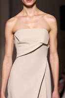 Load image into Gallery viewer, Simple Ivory Strapless Sheath Ruched Long Formal Dress with Slit