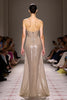 Load image into Gallery viewer, Sparkly Champagne Backless Strapless Long Sequin Formal Dress