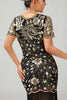 Load image into Gallery viewer, Sparkly Black Red Fringed Bodycon Short 1920s Dress with Sleeves