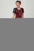 Load image into Gallery viewer, Sparkly Black Golden Sequins Fringed Flapper Dress with Sleeves