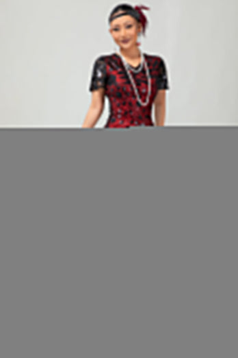 Sparkly Black Golden Sequins Fringed Flapper Dress with Sleeves