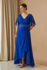 Load image into Gallery viewer, Royal Blue Chiffon V-Neck A-Line Long Wedding Guest Dress