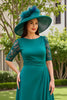 Load image into Gallery viewer, Pine Boat Neck A-Line Long Mother of the Bride Dress with Sleeves