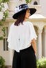 Load image into Gallery viewer, Black and White Sheath Chiffon Long Wedding Guest Dress