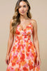 Load image into Gallery viewer, Sunset Spaghetti Straps Midi Floral Chiffon Formal Dress