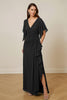 Load image into Gallery viewer, Dark Green V-Neck Chiffon Sheath Ruched Long Mother of the Bride Dress