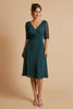 Load image into Gallery viewer, Pine Chiffon Ruched A Line Midi Mother of the Bride Dress