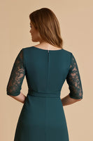Load image into Gallery viewer, Pine Chiffon Ruched A Line Midi Mother of the Bride Dress