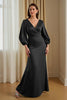 Load image into Gallery viewer, Pine Satin V-Neck Long Mermaid Mother of the Bride Dress