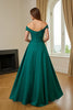 Load image into Gallery viewer, Dark Green Satin Off The Shoulder A Line Long Mother of the Bride Dress