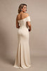 Load image into Gallery viewer, Apricot Satin Ruched Mermaid Long Mother of the Bride Dress