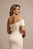 Load image into Gallery viewer, Apricot Satin Ruched Mermaid Long Mother of the Bride Dress