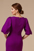 Load image into Gallery viewer, Grape Satin Mermaid V-Neck Long Mother of the Bride Dress