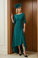Load image into Gallery viewer, Pine Boat Neck Asymmetrical A-Line Mother of the Bride Dress