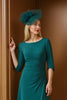 Load image into Gallery viewer, Pine Boat Neck Asymmetrical A-Line Mother of the Bride Dress