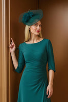 Load image into Gallery viewer, Pine Boat Neck Asymmetrical A-Line Mother of the Bride Dress