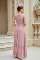 Load image into Gallery viewer, Dusty Rose V-Neck Chiffon A-Line Long Mother of the Bride Dress