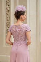 Load image into Gallery viewer, Dusty Rose V-Neck Chiffon A-Line Long Mother of the Bride Dress