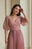 Load image into Gallery viewer, Dusty Rose Chiffon Pleated A-Line Long Mother of the Bride Dress