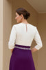 Load image into Gallery viewer, Black A Line Boat Neck Midi Mother of the Bride Dress with Long Sleeves