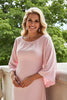 Load image into Gallery viewer, Candy Pink Round Neck A-Line Long Mother of the Bride Dress