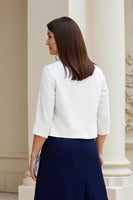 Load image into Gallery viewer, Navy 2 Pieces A Line Chiffon Pleated Midi Mother of the Bride Dress