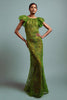 Load image into Gallery viewer, Green Lace Round Neck Mermaid Long Formal Dress