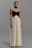 Load image into Gallery viewer, Black and White Sweetheart Pleated Long A-Line Formal Dress