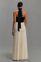 Load image into Gallery viewer, Black and White Sweetheart Pleated Long A-Line Formal Dress