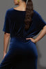 Load image into Gallery viewer, Navy Velvet Long Sheath Formal Dress with Slit