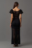 Load image into Gallery viewer, Black Sheath Boat Neck Long Lace Formal Dress with Sleeves