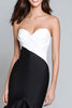 Load image into Gallery viewer, Black and White Patchwork Mermaid Long Formal Dress with Ruffles
