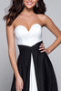 Load image into Gallery viewer, Black and White Patchwork Sweetheart Long Formal Dress