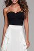 Load image into Gallery viewer, Black and White Sweetheart Sheath Long Formal Dress with Ruffles