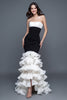 Load image into Gallery viewer, Black and White Sweetheart Mermaid Ruffled Long Formal Dress