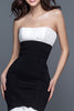 Load image into Gallery viewer, Black and White Sweetheart Mermaid Ruffled Long Formal Dress