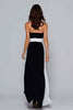 Load image into Gallery viewer, Black and White Strapless Sheath Ruched Long Formal Dress