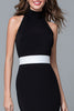 Load image into Gallery viewer, Black and White High Neck Mermaid Ruffled Long Formal Dress