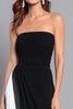 Load image into Gallery viewer, Black and White Sheath Strapless Ruched Long Formal Dress